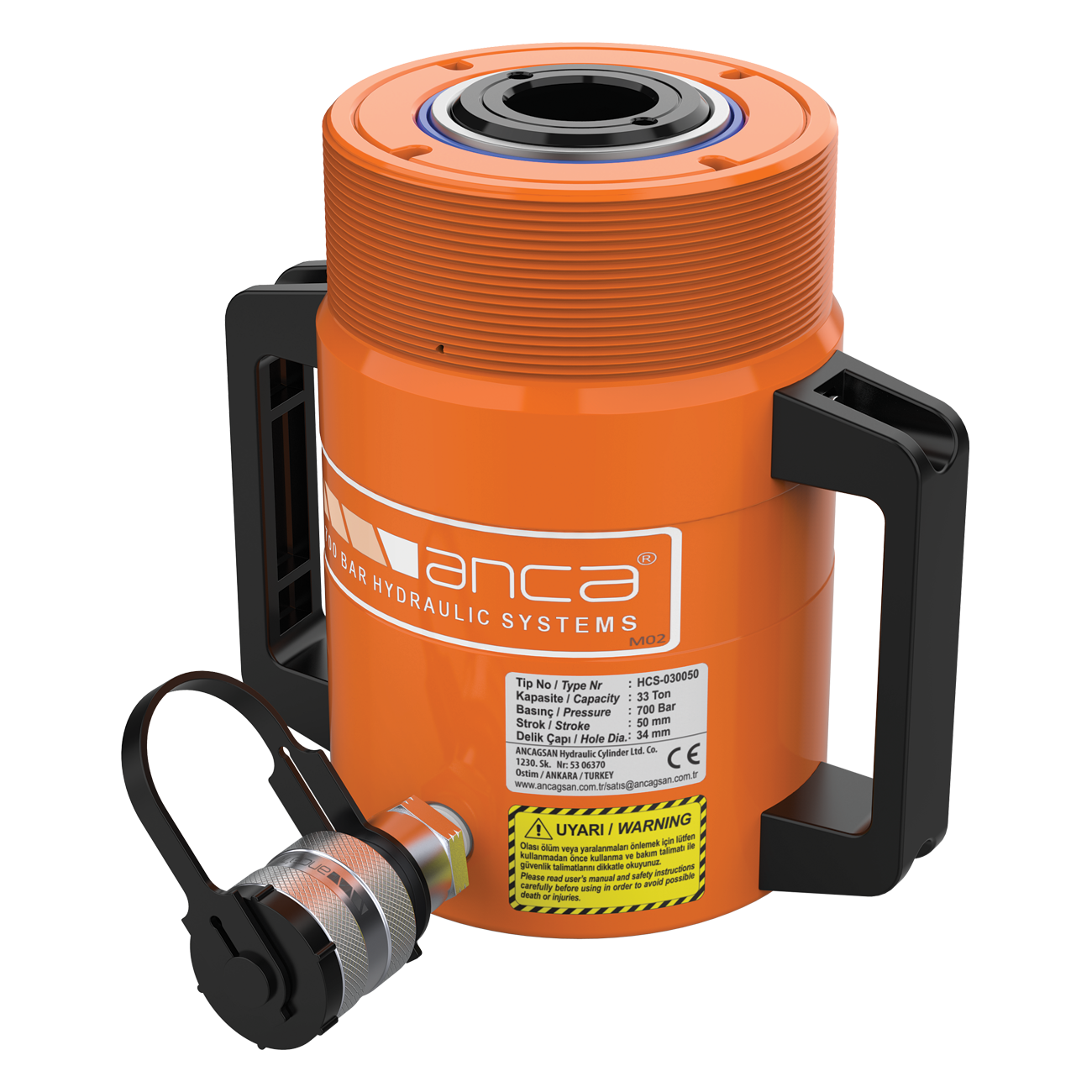 Single Acting, Spring Return, Hollow Cylinders
  HCS